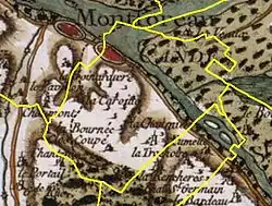 Représentation en couleurs d'une carte ancienne.