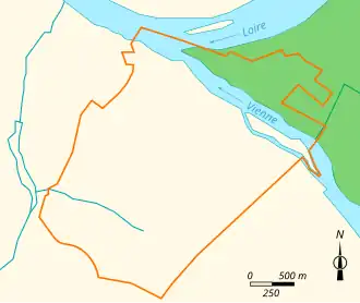 Carte représentant les limites d'une zone naturelle protégée.