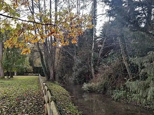Le Therain au bas du parc de la mairie.