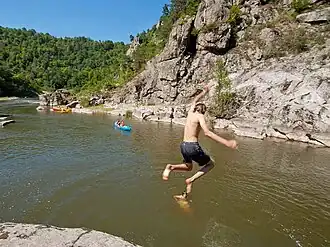 Baignade dans la Loire à Retournac