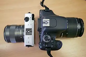 Comparaison de l'EOS M avec l'EOS 600D.