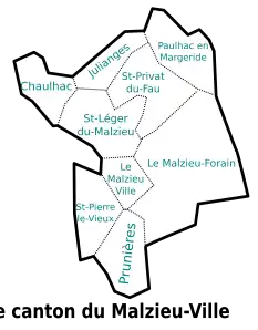 Découpe du canton de Malzieu-Ville