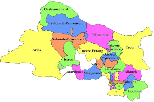 Cantons des Bouches-du-Rhône depuis 2015.