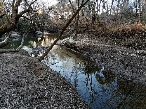 Dernière section du Capcornau et sa confluence avec la Douze, entre l'hôpital et le cimetière Sainte-Anne.