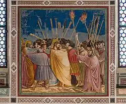 Baiser de Judas. Giotto. Fresque. 2,00 x 1,85 m.Chapelle des Scrovegni1303-1306