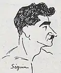 Caricature d'Albert Seguin, par Léon Delarbre (JO de 1924).