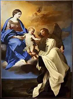 Apparition de la Madone à l’Enfant à Sainte Françoise Romaine, Carlo Maratta, 1655-56, église Sant’Angelo Magno.
