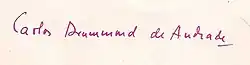 signature de Carlos Drummond de Andrade