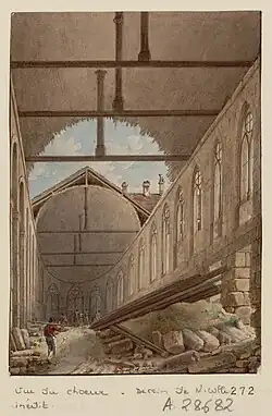 Vue de l'église en cours de démolition (idem).