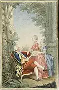 Carmontelle : Le marquis d'Ecquevilly et ses filles (1767)