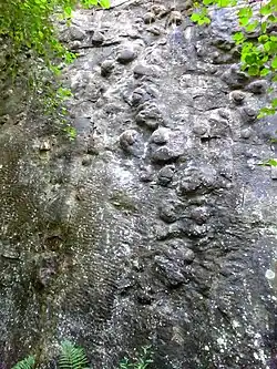 Carrière de Chambralles : "pains de grès"