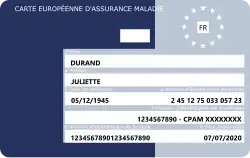 Photo de la carte européenne d'assurance maladie.