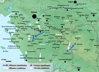 Carte de la Vendée militaire, de juillet à décembre 1794.