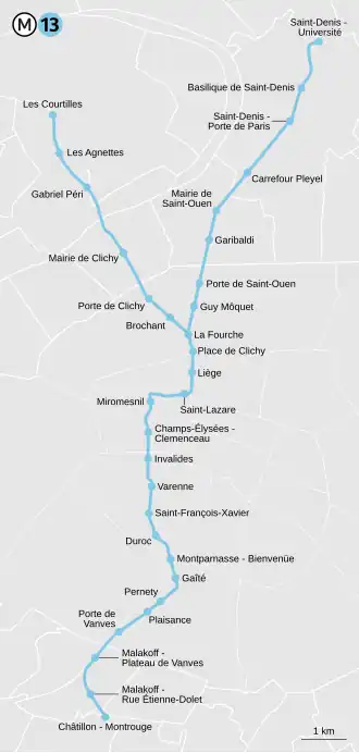 Voir la carte de la ligne.