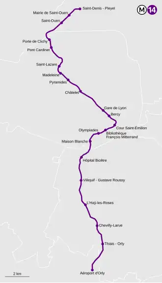 Voir la carte de la ligne.