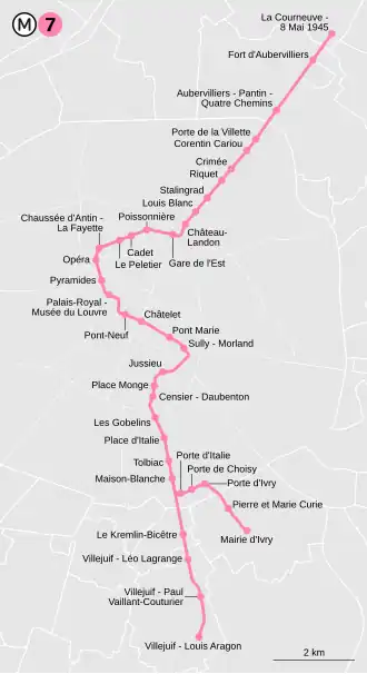 Voir la carte de la ligne.