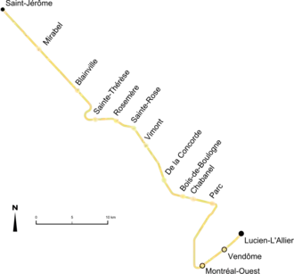 Voir la carte de la ligne.