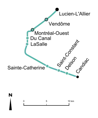 Voir la carte de la ligne.