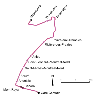 Voir la carte de la ligne.