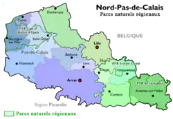 Carte des parcs naturels régionaux