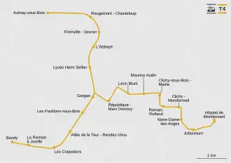 Voir la carte de la ligne.