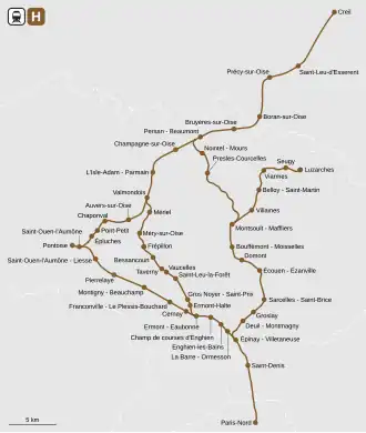 Voir la carte de la ligne.