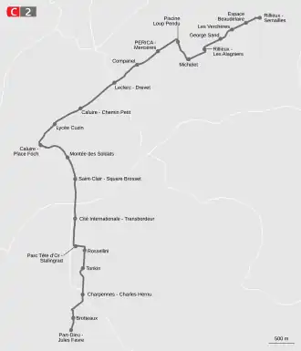 Voir la carte de la ligne.