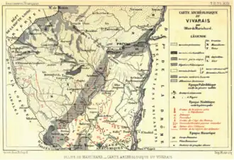 Carte archéologique du Vivarais par Jules Ollier de Marichard (années 1860).