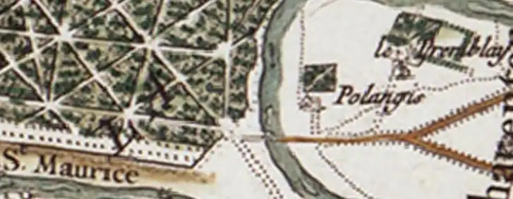 Entrée sud-est du Bois de Vincennes, sur la carte de Cassini.