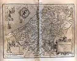 Carte de Flandre en 1567 par Francesco Guicciardini, Descrittione di tutti in Paesi Bassi, Anversa, presso Guglielmo Silvio.