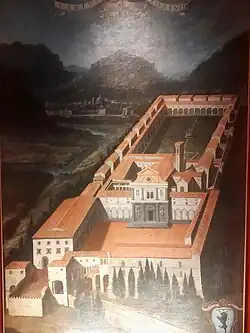 Carte (tableau) de la chartreuse à la fin du XVIIe siècle.