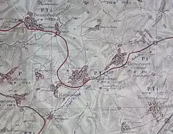 Carte montrant les destructions subies par Ramicourt.