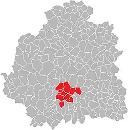 Situation du canton d'Argenton-sur-Creuse, dans le département de l'Indre, de 1790 à mars 2015.