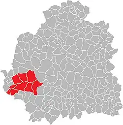 Situation du canton du Blanc, dans le département de l'Indre, de 1790 à mars 2015.