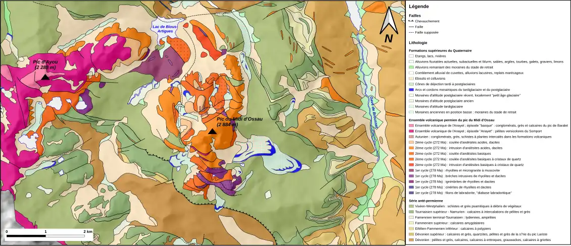 Carte géologique en couleurs.