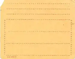 Carte perforée à 96 colonnes.