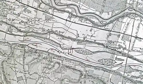 Plan d'une ville et de ses ports.