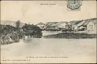 Vue de la Meuse prise vers la basilique de Domrémy.