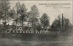 Carte postale Paul Testart, représentant la filature (le comptoir de l'industrie cotonnière) de Nomexy entre 1880 et 1945.