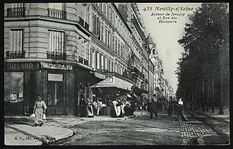 Avenue de Neuilly et rue des Huissiers.