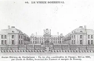 Carte postale représentant le château avant 1795.