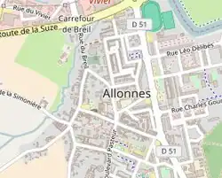 Carte du site Archéologique d'Allonnes.