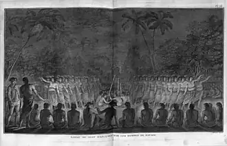 Danse de nuit exécutée par les hommes de Hapaee