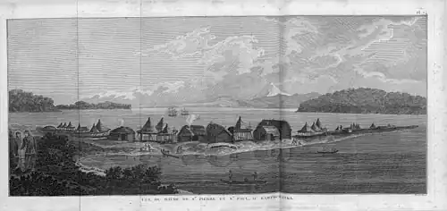 Vue du havre de St. Pierre et St. Paul au Kamtchatka