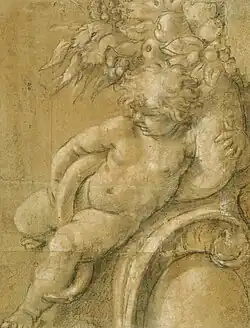 Putto avec une corne d'abondance (voûte), château de Windsor, Royal Collection