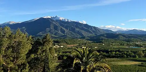 Le pic du Canigou vu depuis le village.