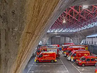 Caserne Vion, grande halle (garage des véhicules de secours)