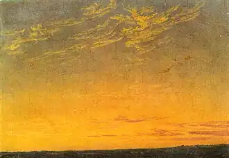 Caspar David Friedrich : Soir avec nuages, 1824.
