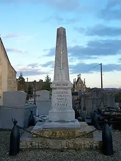 Le monument aux morts dans le cimetière près de l'église (janv.&nbsp;2010)