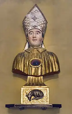 Buste-reliquaire de saint Blaise.